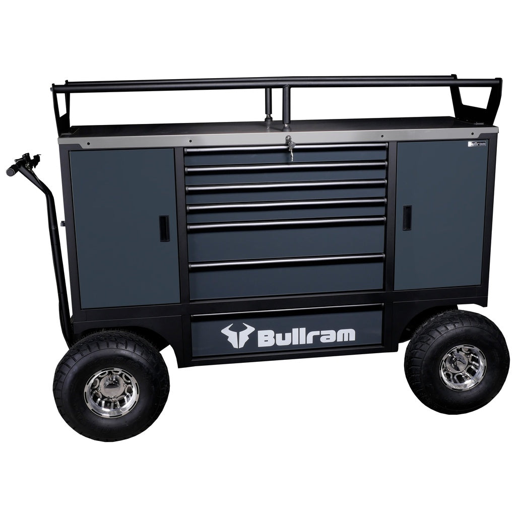 Bullram Roadmaster Profi-Werkstattwagen 7 Schubladen mit Reifenablage - mobiler Werkzeugschrank – TB127PB