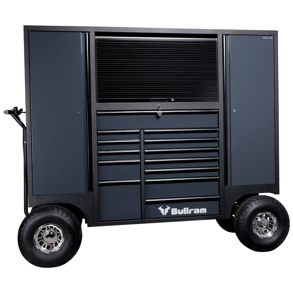 Bullram Roadmaster Profi-Werkstattwagen 13 Schubladen mobiler Werkzeugschrank mit LED, 230v Schuko – TB173PB