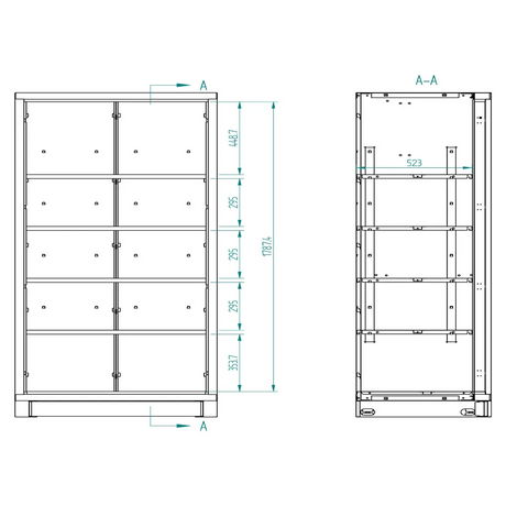 Bullram 2-türiger Standschrank STARX DEEP extra tief - GC92E2