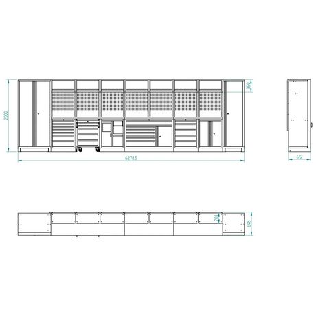 Bullram Werkstattmodul K STARX DEEP mit 620 mm Arbeitsplatten - GCMODKE