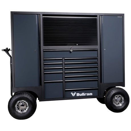 Bullram Roadmaster Profi-Werkstattwagen 13 Schubladen mobiler Werkzeugschrank mit LED, 230v Schuko – TB173PB