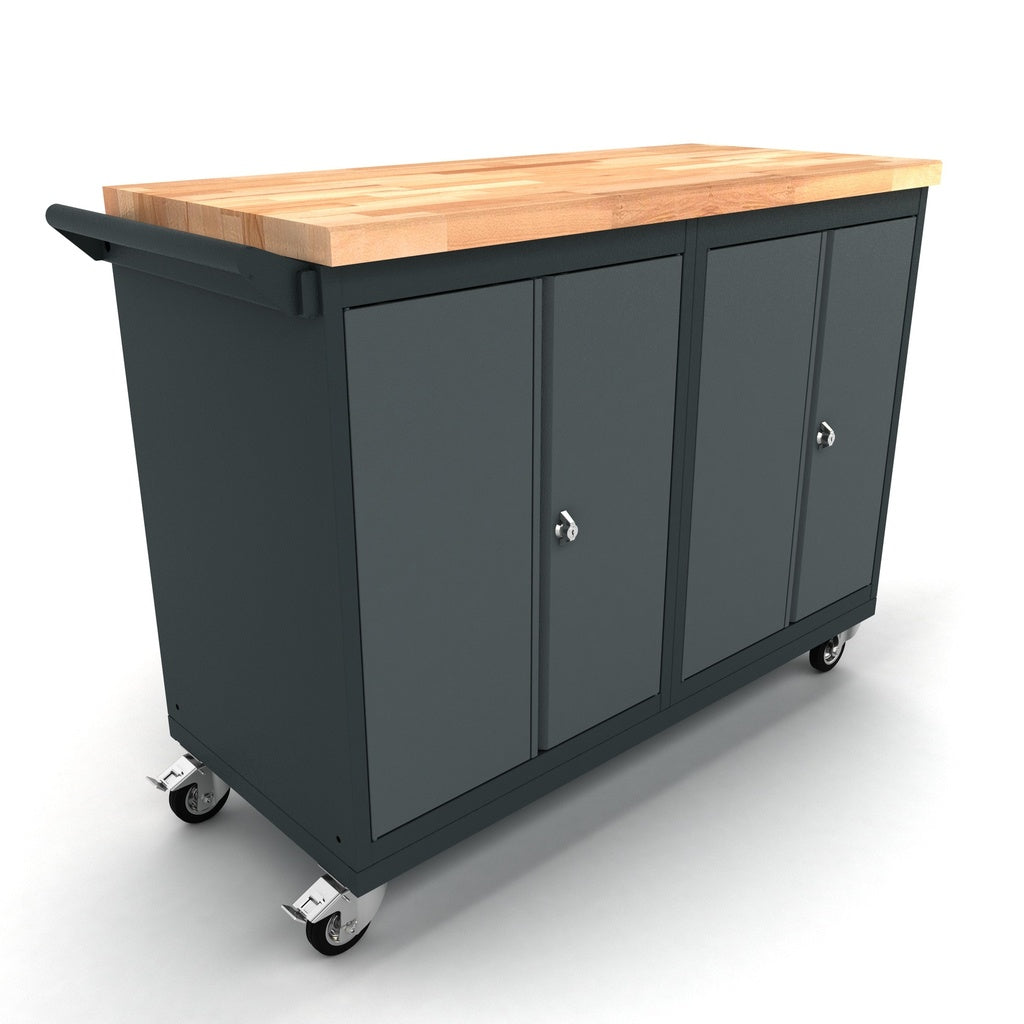 Mobile Werkbank mit 2 Türschränken - WBG124M10