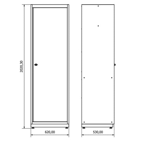 Expert-Standschrank mit Tür und 4 Böden - BG62SCD1 – Ansicht 3