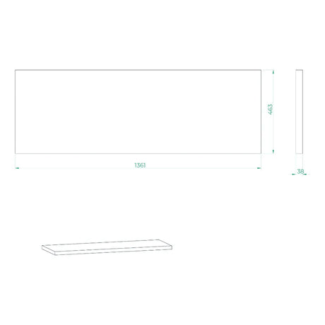 Bullram Arbeitsplatte Edelstahl 1361 × 463 × 38 mm STARX - GC13ST