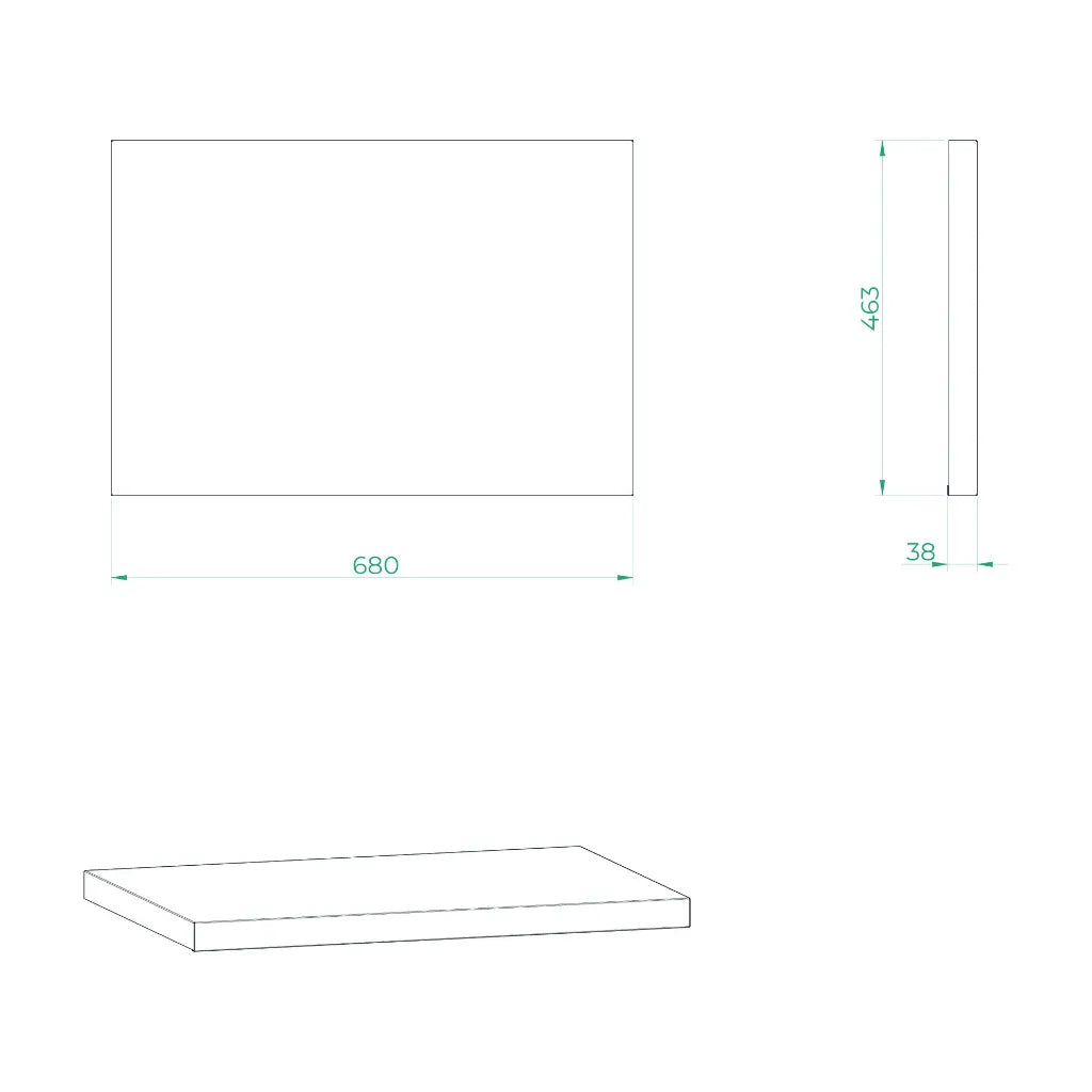 Bullram Edelstahl-Arbeitsplatte 680 × 463 × 38 mm STARX - GC68ST