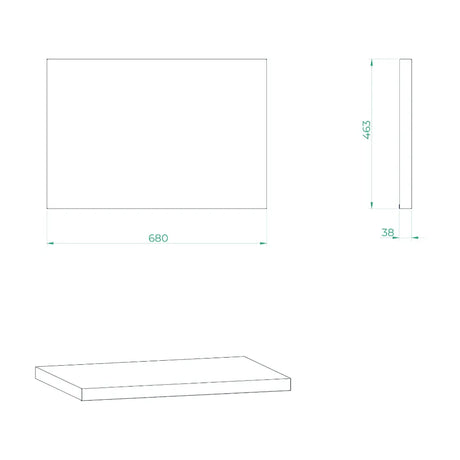 Bullram Edelstahl-Arbeitsplatte 680 × 463 × 38 mm STARX - GC68ST