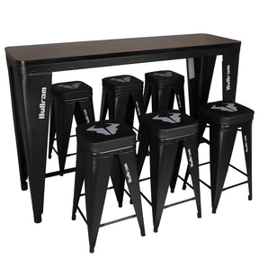 Bullram Tischset mit 6 Barhockern - BTS6SET