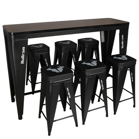 Bullram Tischset mit 6 Barhockern - BTS6SET
