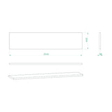 Bullram Arbeitsplatte Massivholz 2041 × 463 × 38 mm - GC20RT