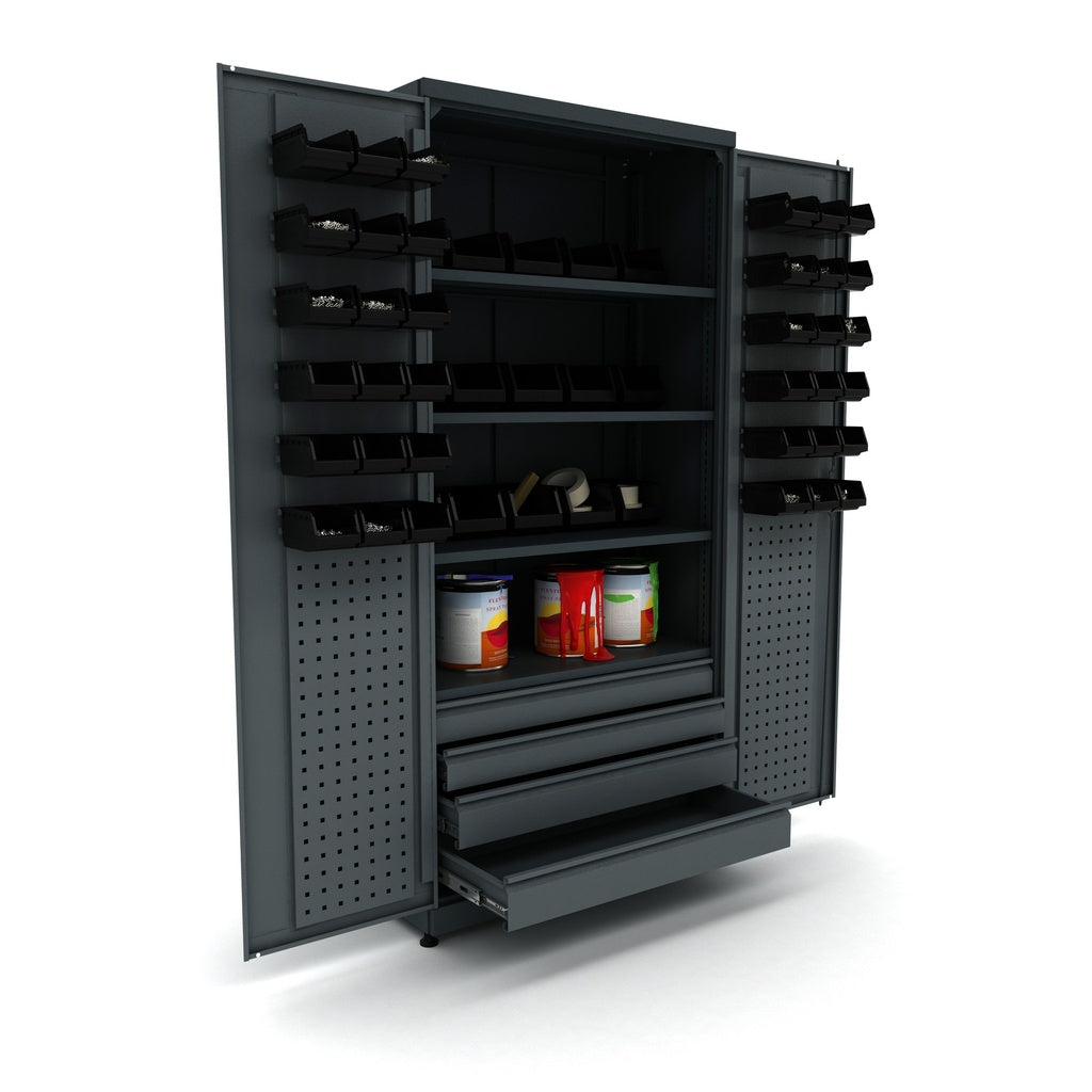 Metall-Werkzeugschrank mit 4 Schubladen und 51 Behältern - BG95D2B
