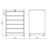 TOOLBOX4YOU Unterschrank 5 Schubladen Expert BG62L5 - Vormontiert, Freistehend, 1,2mm dickes Blech - Tools.de TP Profishop GmbH